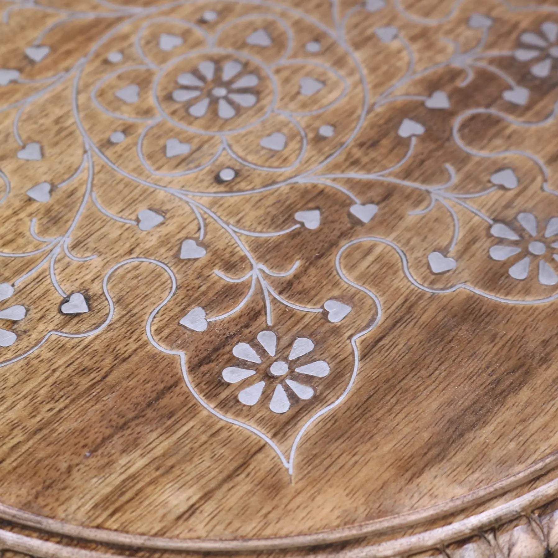 Damodar Large Side Table - Closeup of Inlay