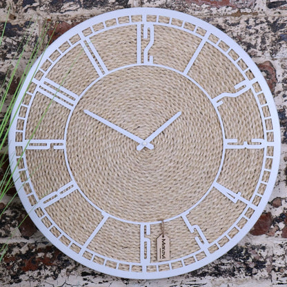Malada Husk Wall White Clock 50cm - Main Image