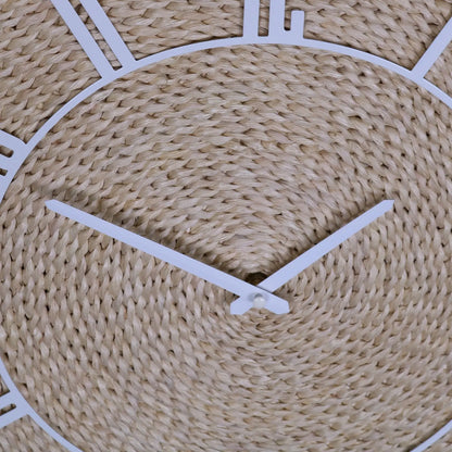 Malada Husk Wall White Clock 50cm - Closeup of Husk Design