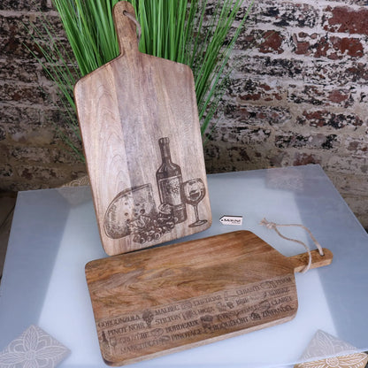 Engraved Serving Board Cheese and Wine - Main Image