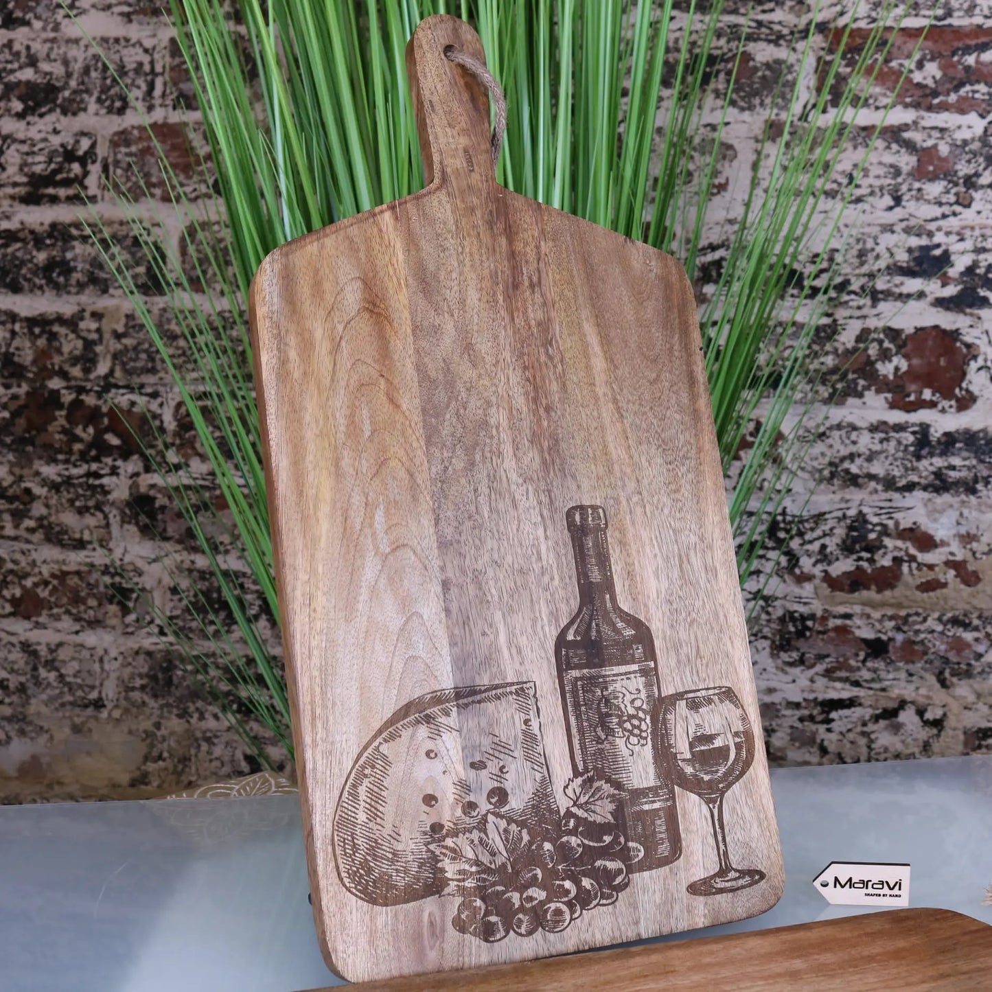 Engraved Serving Board Cheese and Wine - Picture Variant Main Image