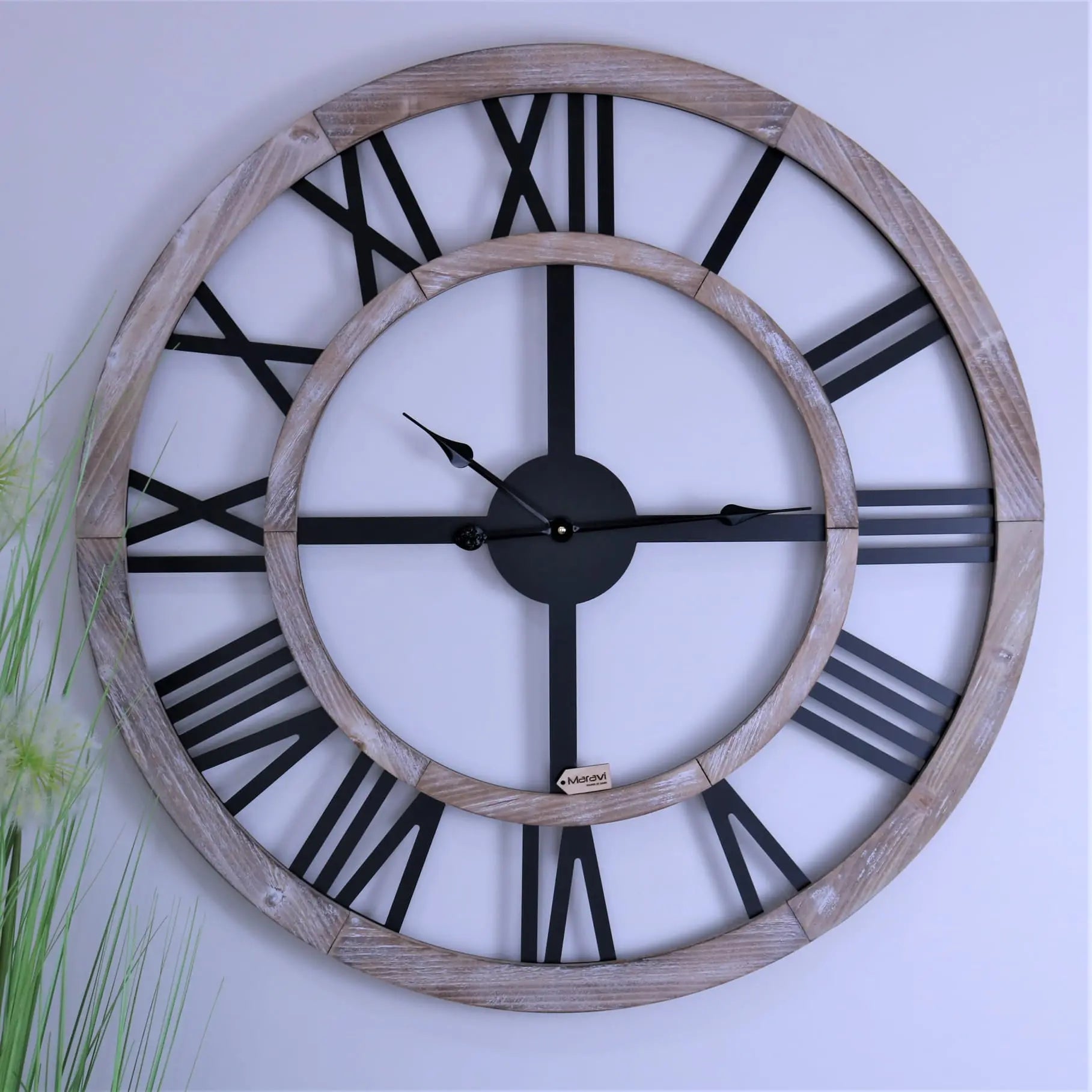 Wooden 90cm Extra Large Skeleton Clock - Main Image