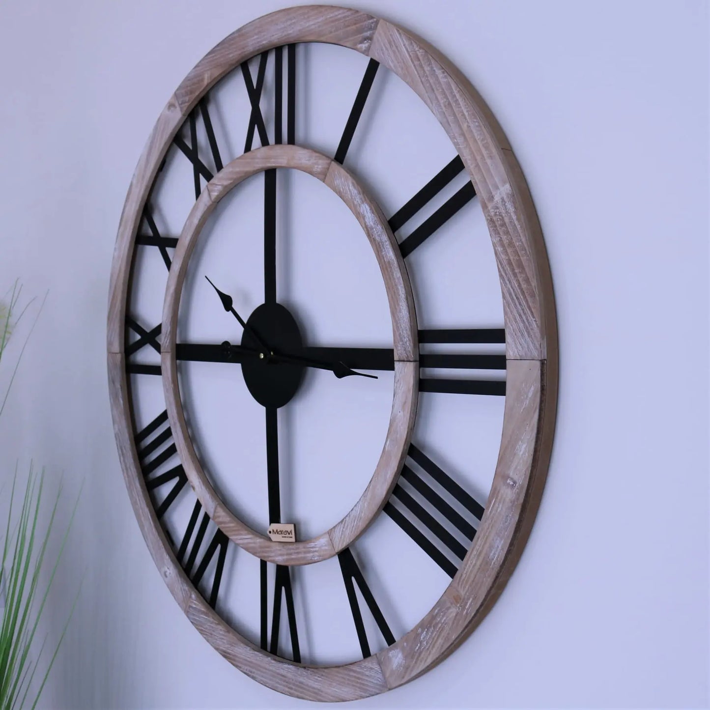 Wooden 90cm Extra Large Skeleton Clock - Side View