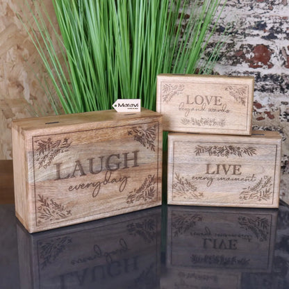 Noakh Set of 3 Live Laugh and Love Boxes - Main Images