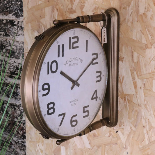 Kensington Station Railway Style Double Sided Clock - Main Image