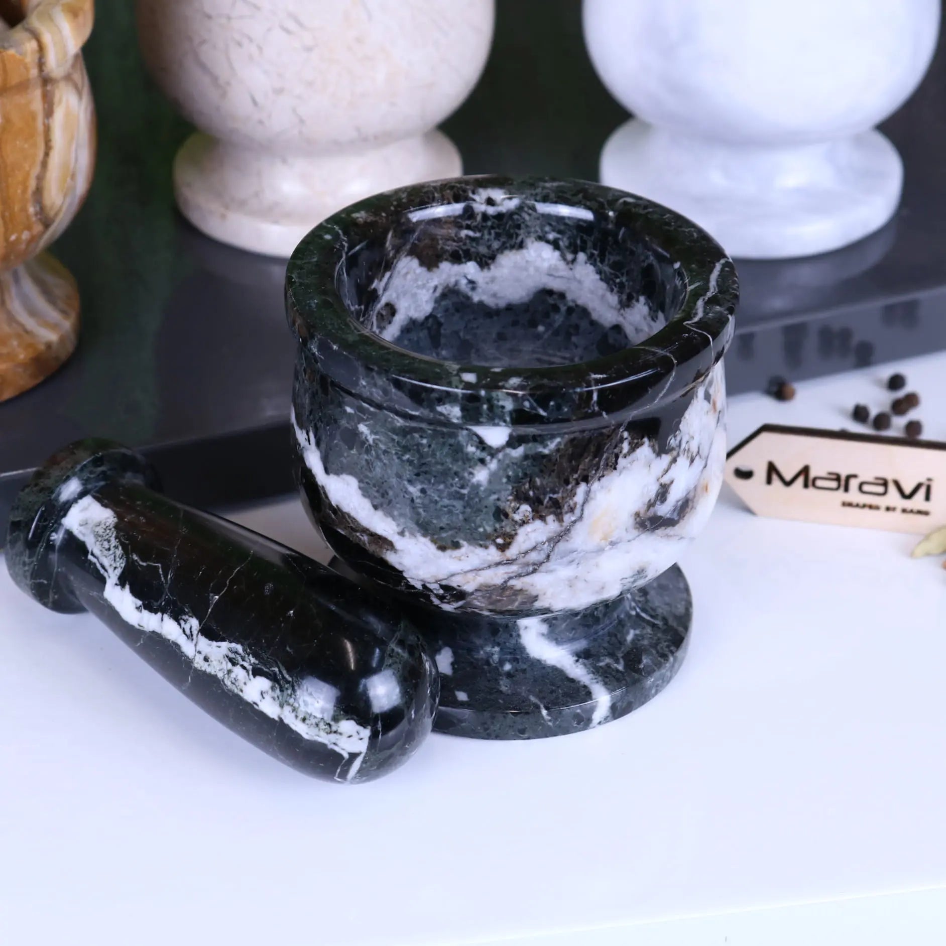 Doli Mini Marble Pestle and Mortar - Black Colour 2