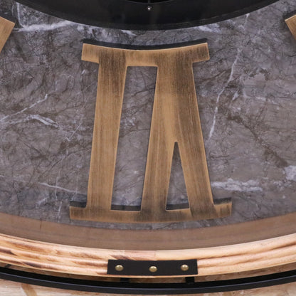 Industrial Extra Large 112cm Cog Clock Gold and Grey - Closeup of Numerals