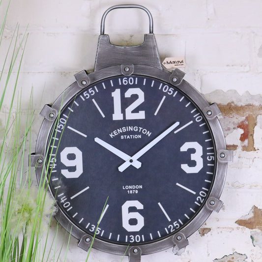 Industrial Style Wall Clock Gunmetal Grey - Main Image