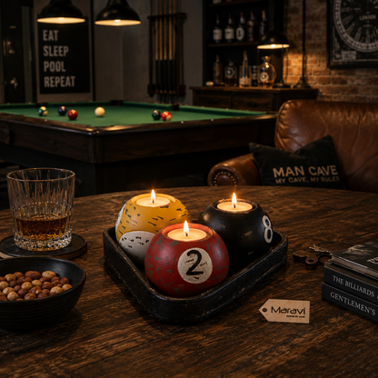 Ingali Pool 8 Ball Candle Holders - Lifestyle Image