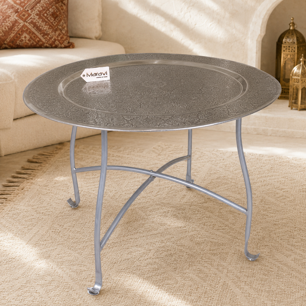 Jadida Moroccan Tray Table 60cm - Lifestyle Image 1
