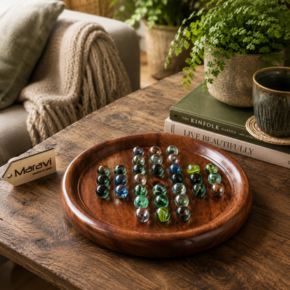 Jajur Wooden Solitaire Board Game Set - Lifestyle Image