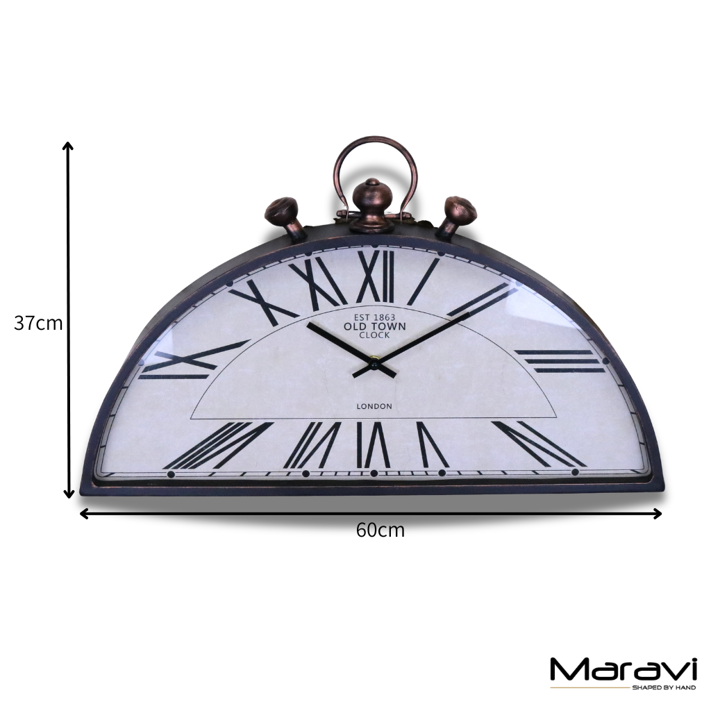 Jarika Half Round Unusual Wall Clock - Dimensions