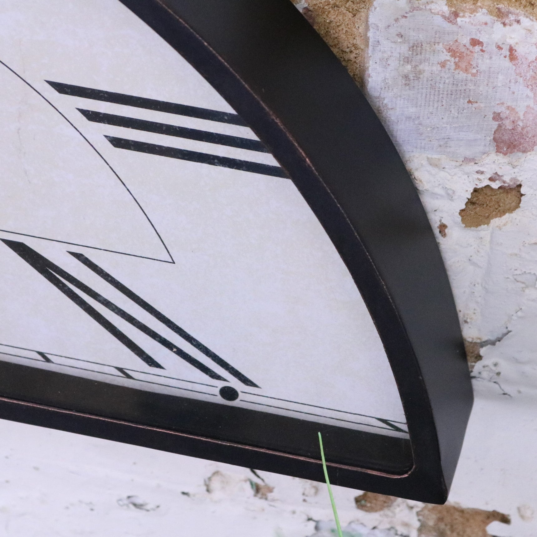 Jarika Half Round Unusual Wall Clock - Closeup of Clock Frame