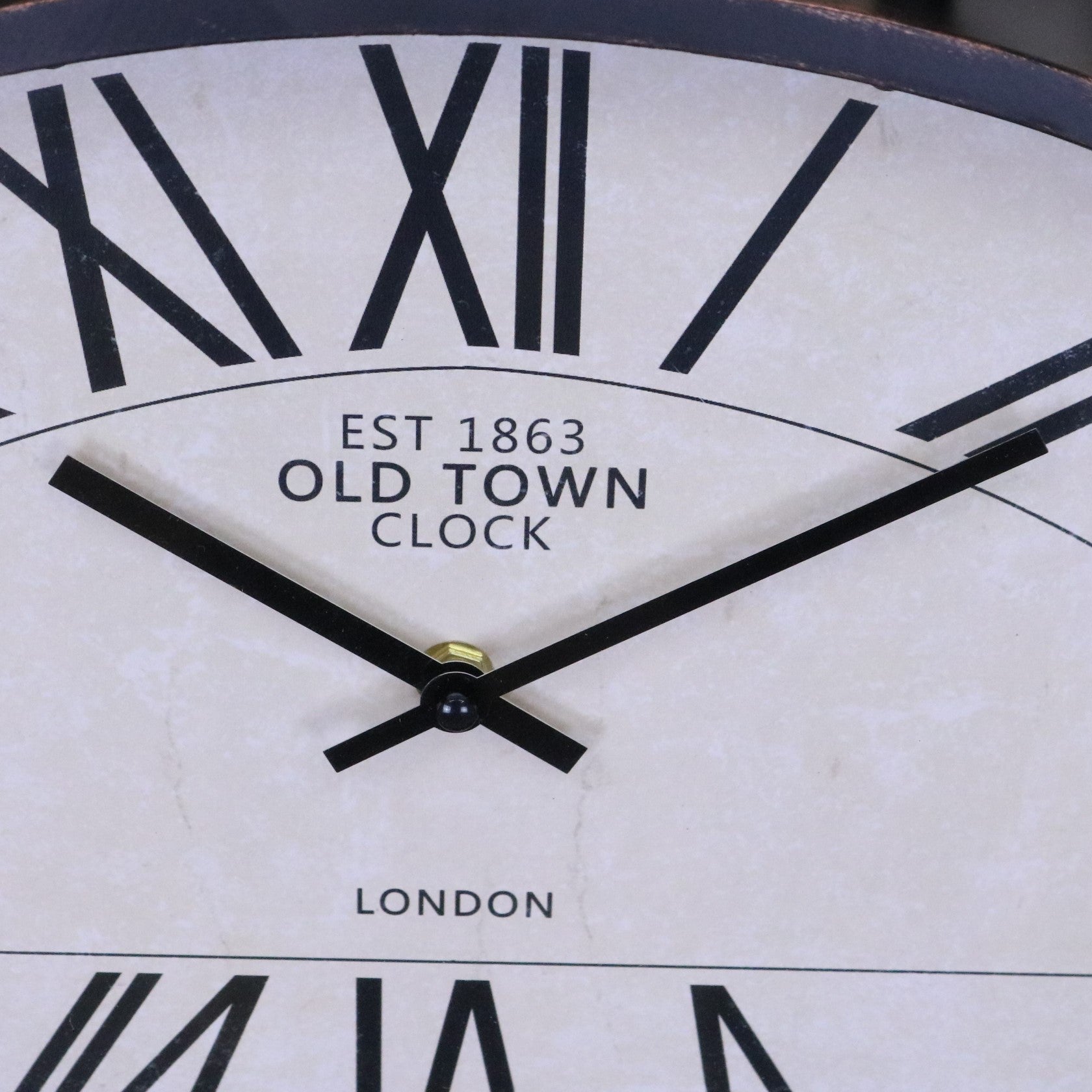 Jarika Half Round Unusual Wall Clock - Closeup of Clock Face