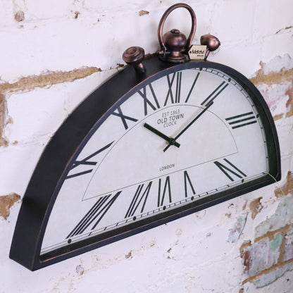 Jarika Half Round Unusual Wall Clock - Side View