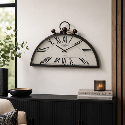 Jarika Half Round Unusual Wall Clock Lifestyle Image