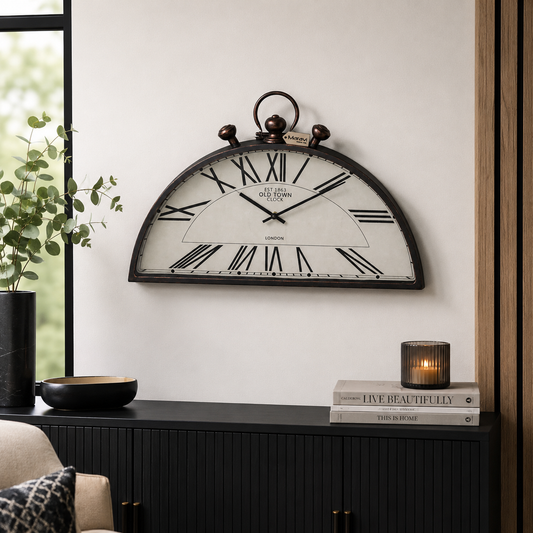 Jarika Half Round Unusual Wall Clock Lifestyle Image