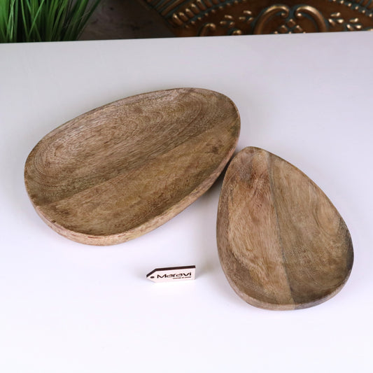 Jarita Oval Shaped Wooden Serving Dishes Set of 2 - Main Image