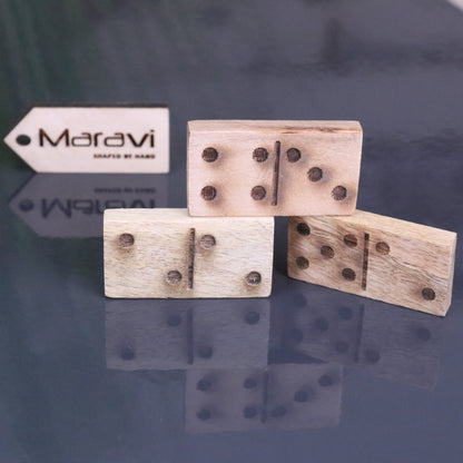 Jeyra Wooden Dominoes Set - Closeup of Dominoes