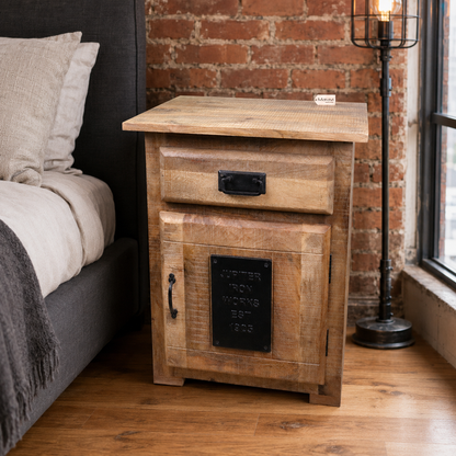 Jupiter Iron Works Furniture Industrial Bedside Cabinet - Lifestyle Image