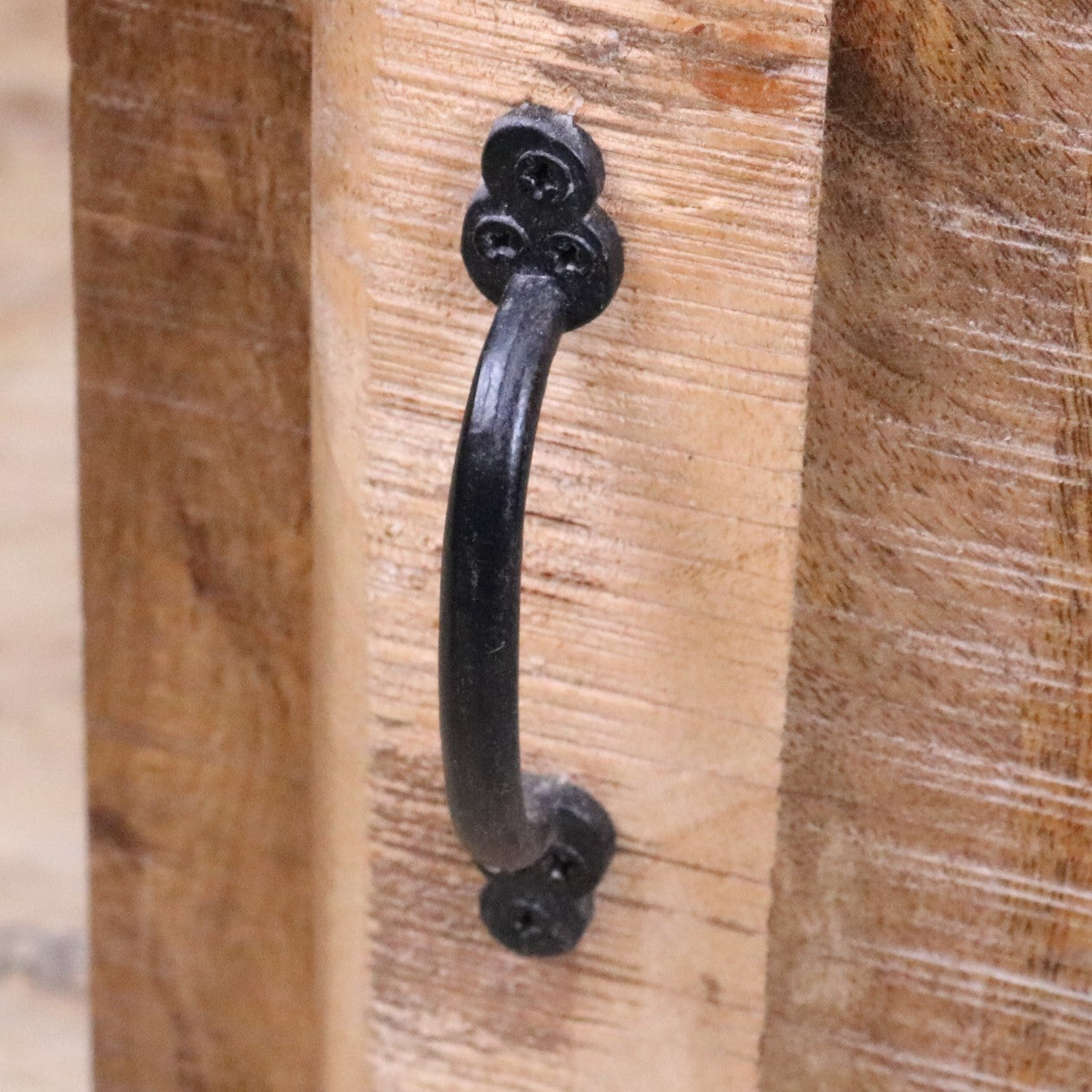 Jupiter Iron Works Furniture Industrial Bedside Cabinet - Closeup of Handle