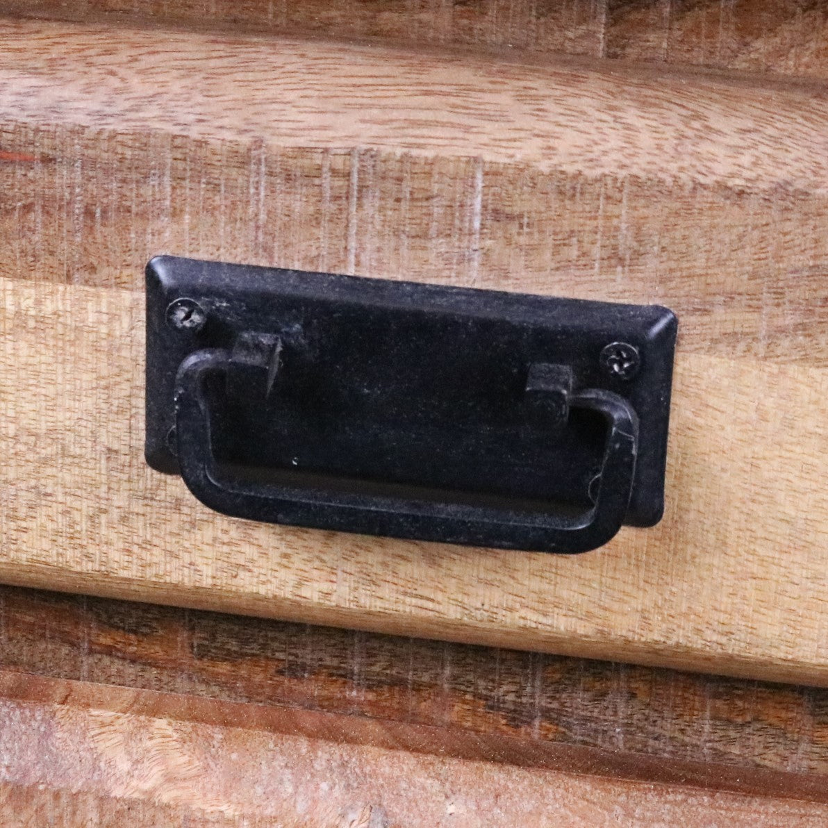 Jupiter Iron Works Furniture Industrial Bedside Cabinet - Closeup of Door Pull
