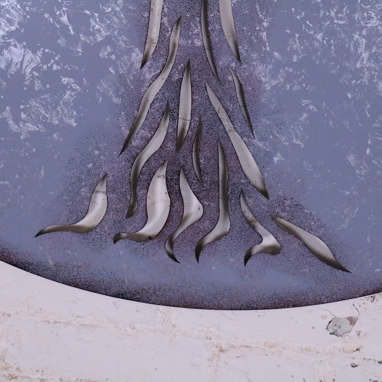 Kailora Tree Metal Garden Wall Art 100cm - Closeup of Laser Cut Details