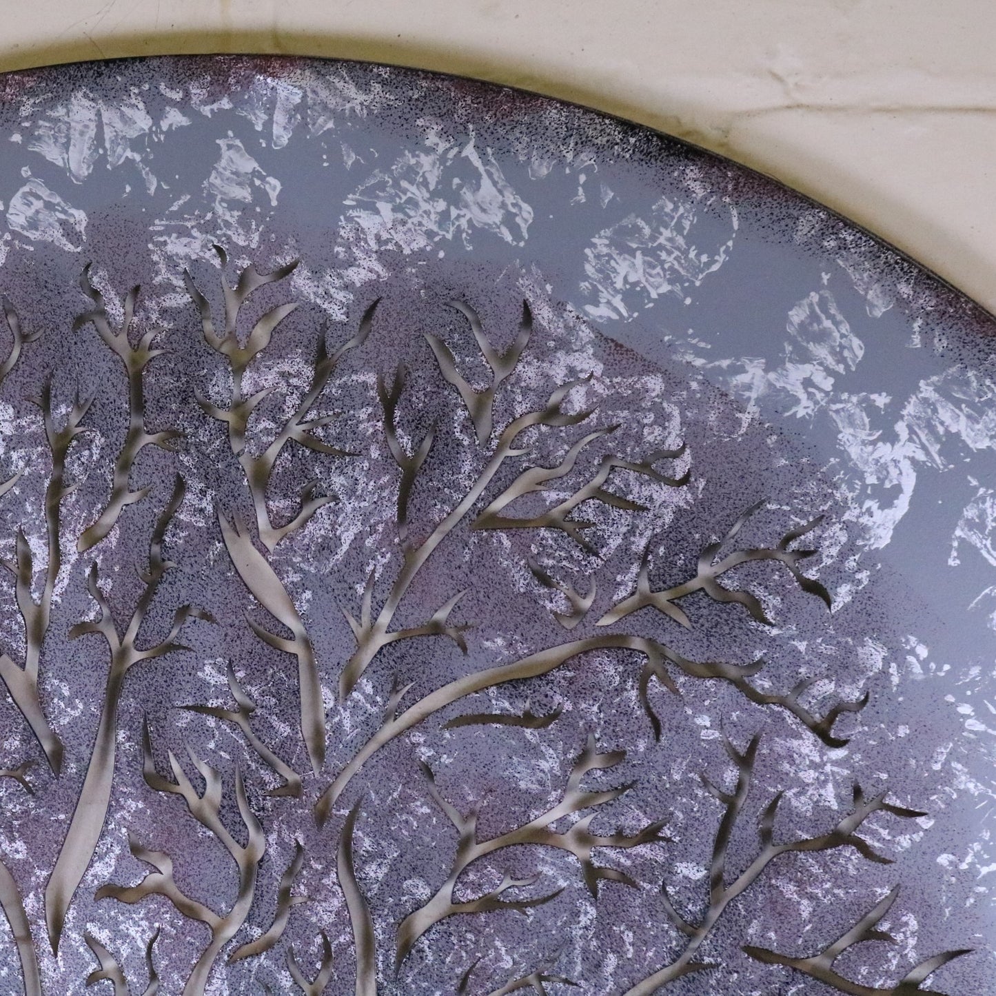 Kailora Tree Metal Garden Wall Art 100cm - Closeup of Edge