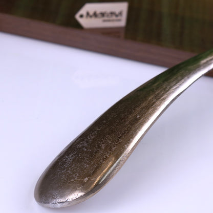 Kaisa Ram's Head Antique Style Shoe Horn Antique Gold - Closeup of Shoe Horn Part