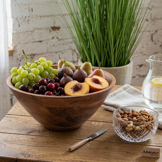 Kalindi Wooden Fruit Bowl 36cm - Lifestyle Image