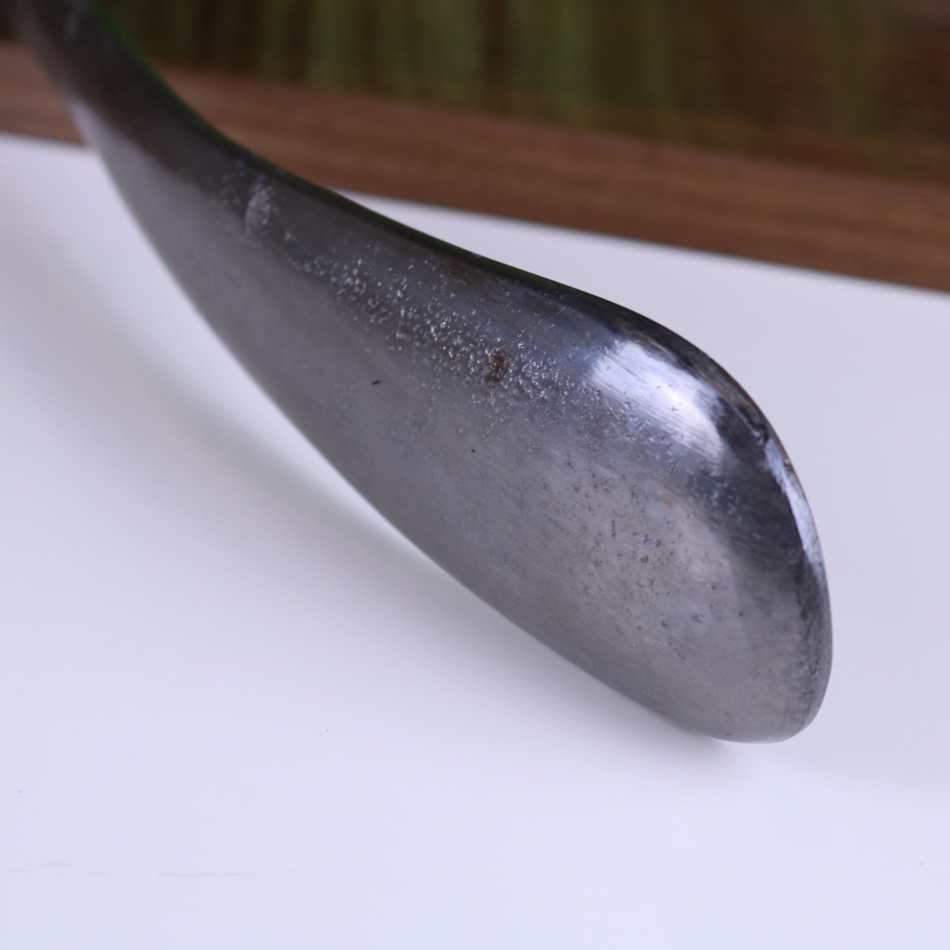 Kasha Horse Head Antique Style Shoe Horn Gunmetal - Closeup of Bottom Part