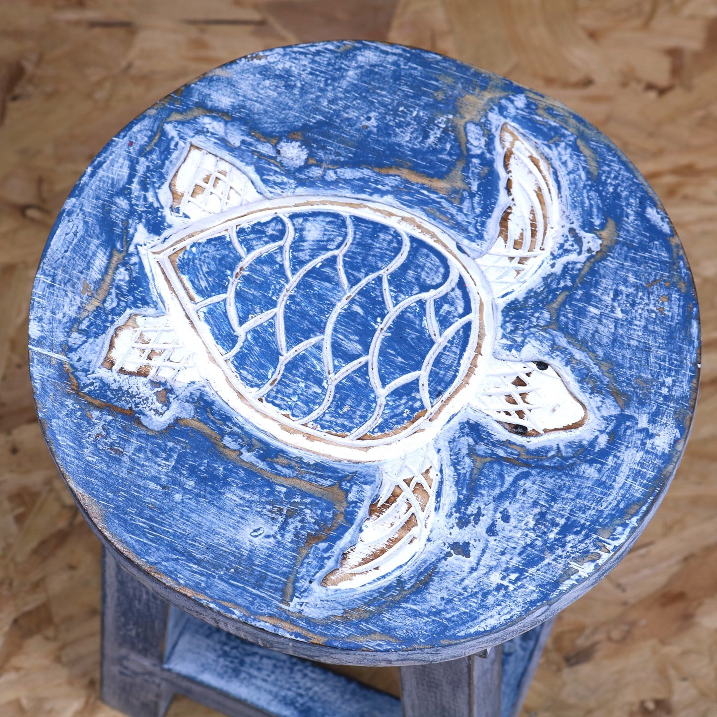 Kavi Kids Wooden Stool 25cm Turtle Design - Top View