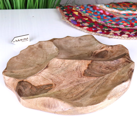 Kavira Divided Serving Dish Mango Wood - Main Image