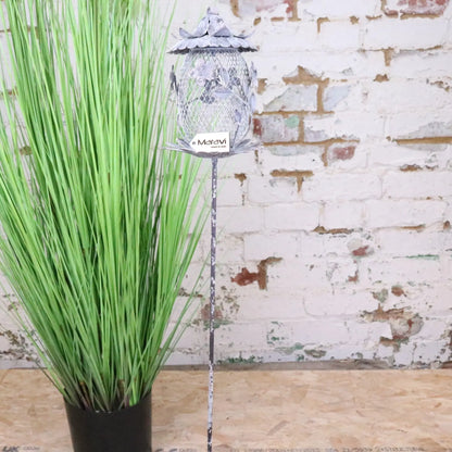 Kesari Rustic Metal Bird Feeder - Front View