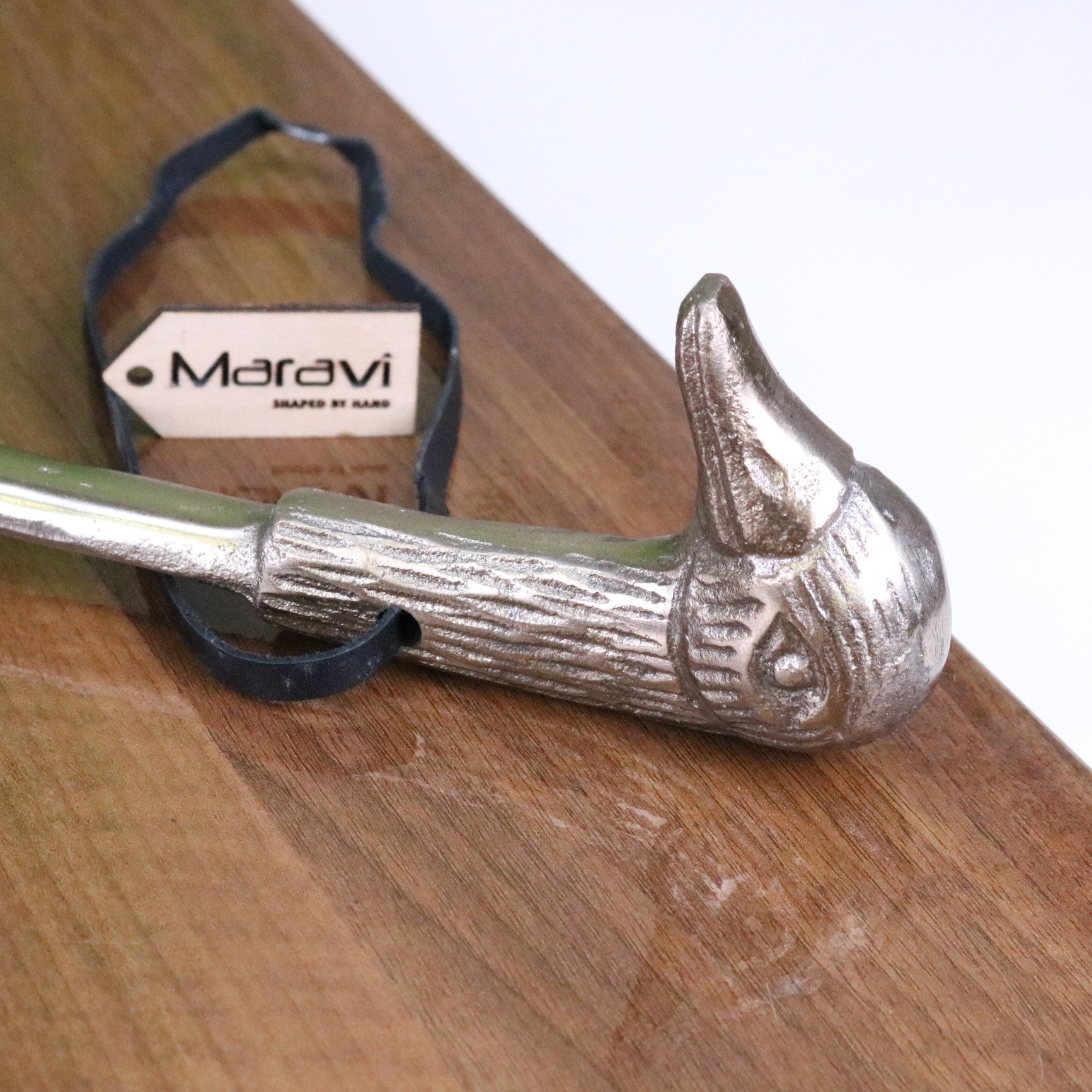 Khosa Duck Head Antique Style Shoe Horn Antique Gold - Closeup of Head