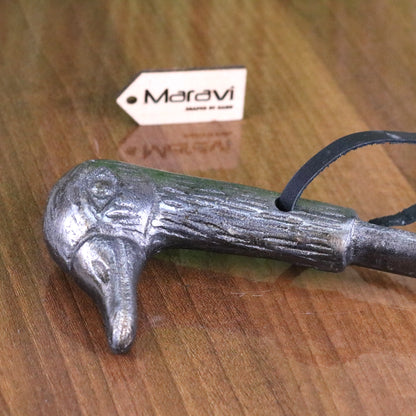 Khosa Duck Head Antique Style Shoe Horn Gunmetal - Closeup of Duck Head
