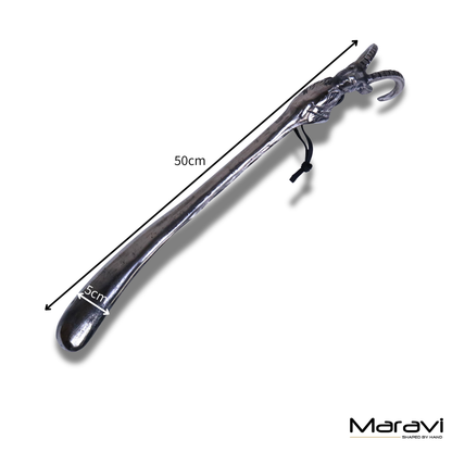 Khosa Ram's Head Metal Shoe Horn Antique Style - Dimensions