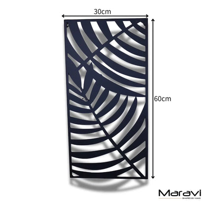 Kireta Metal Black Wall Art Leaf Design - Dimensions
