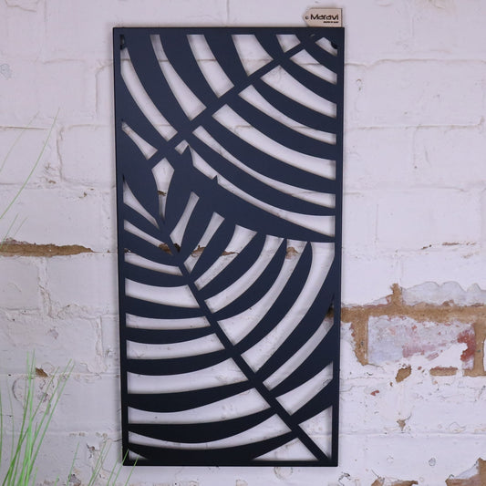 Kireta Metal Black Wall Art Leaf Design - Main Image