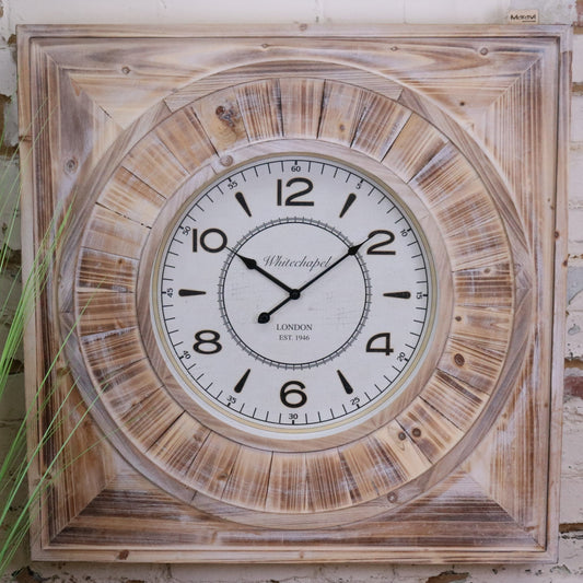 Large Square Wall Clock 80cm Antique Style - Main Image