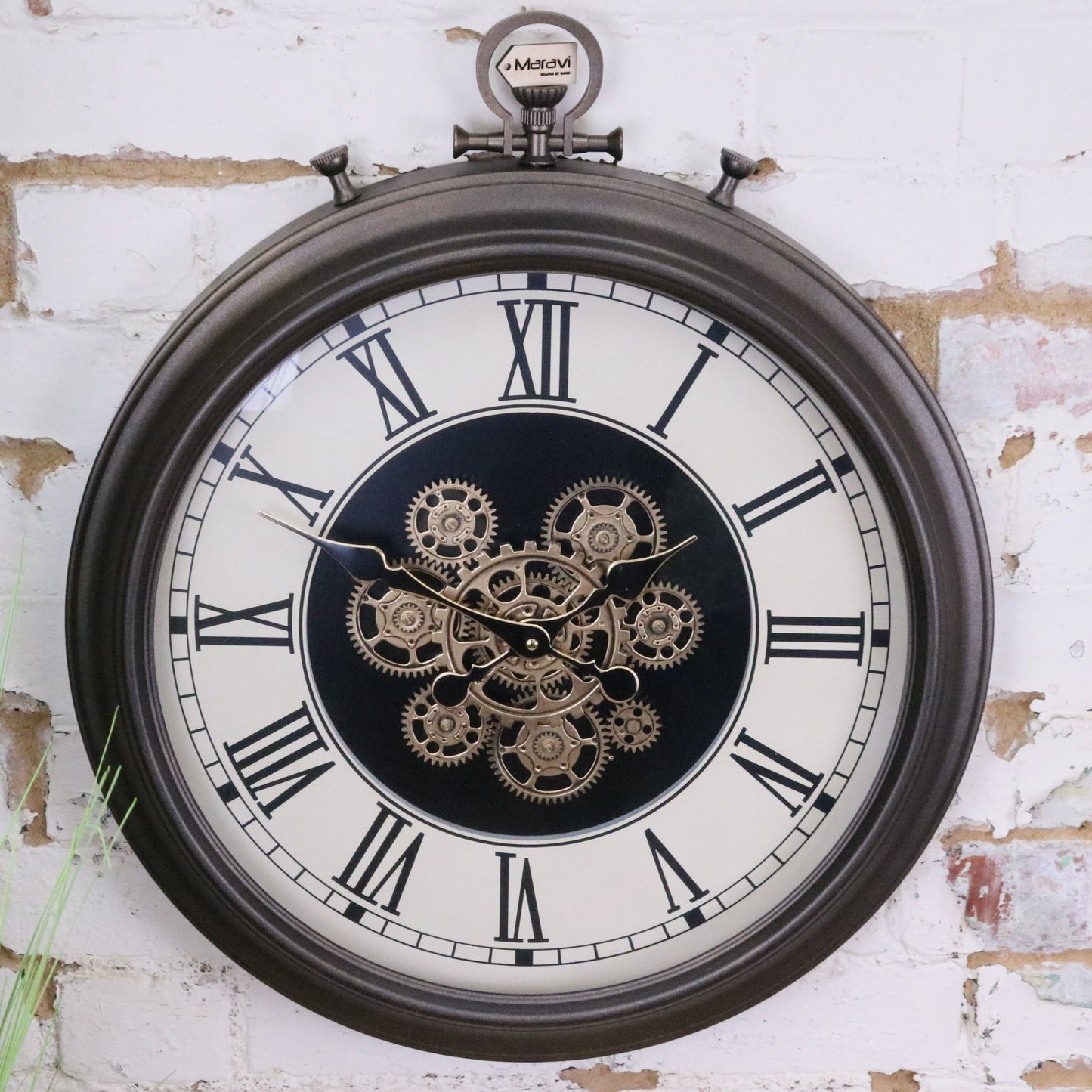 Large Wall Cog Clock Clock Pocket Watch Style - Main Image