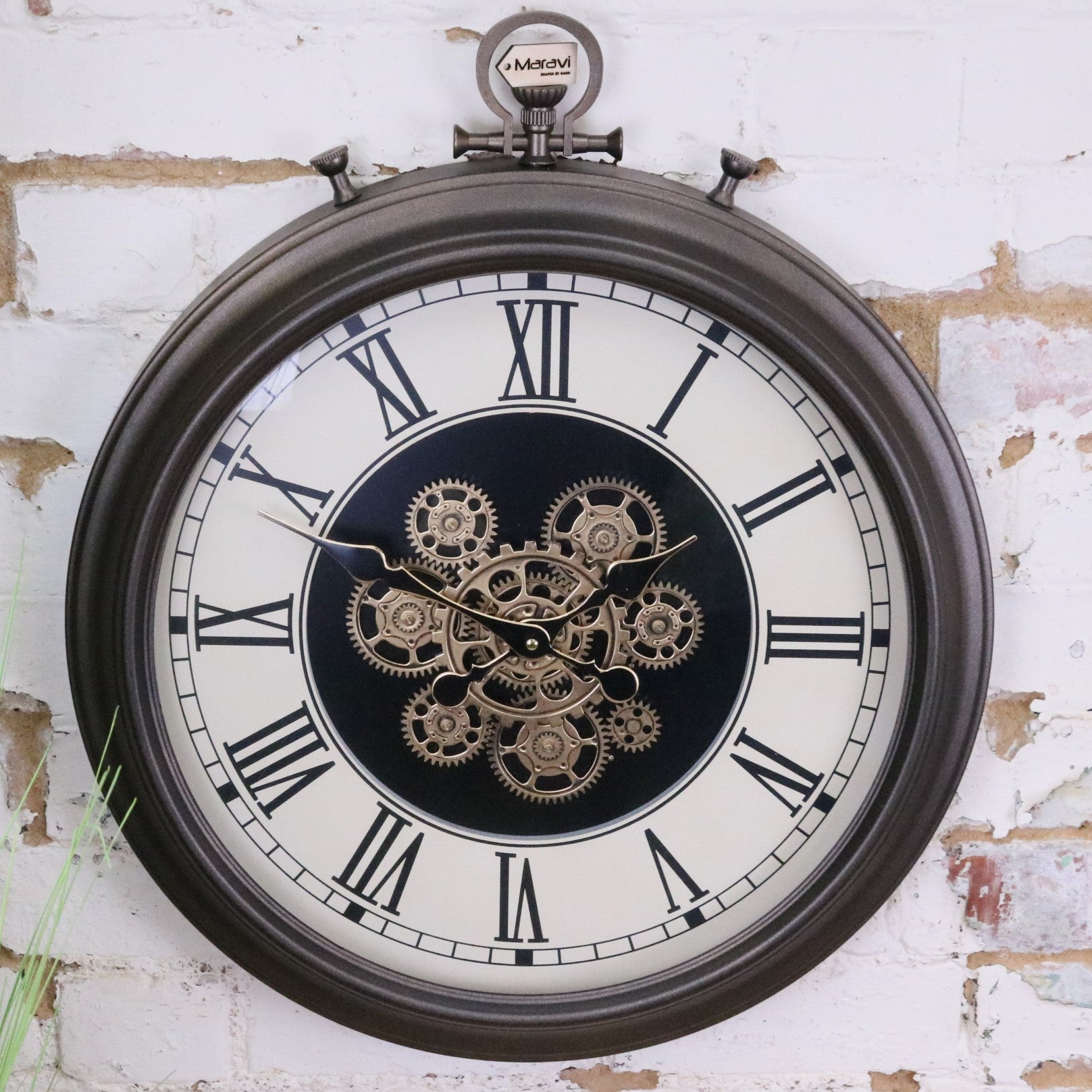 Large Wall Cog Clock Clock Pocket Watch Style - Main Image
