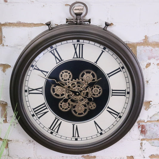 Large Wall Cog Clock Clock Pocket Watch Style - Main Image