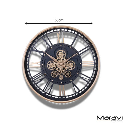 Large Wall Cog Clock Skeleton Style - Dimensions
