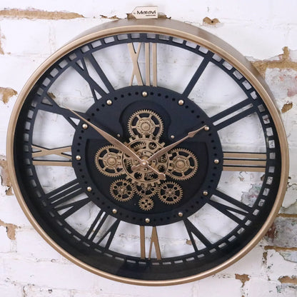 Large Wall Cog Clock Skeleton Style - Main Image