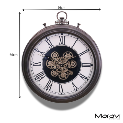 Large Wall Cog Clock Clock Pocket Watch Style - Dimensions