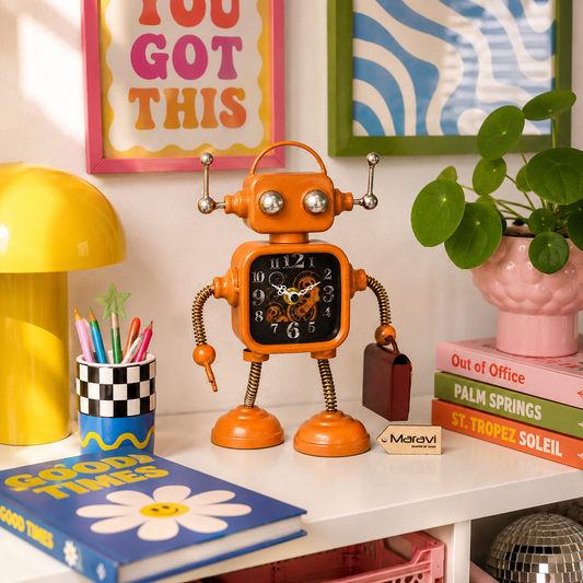 Lavira Desk Robot Clock Freestanding - Lifestyle Image