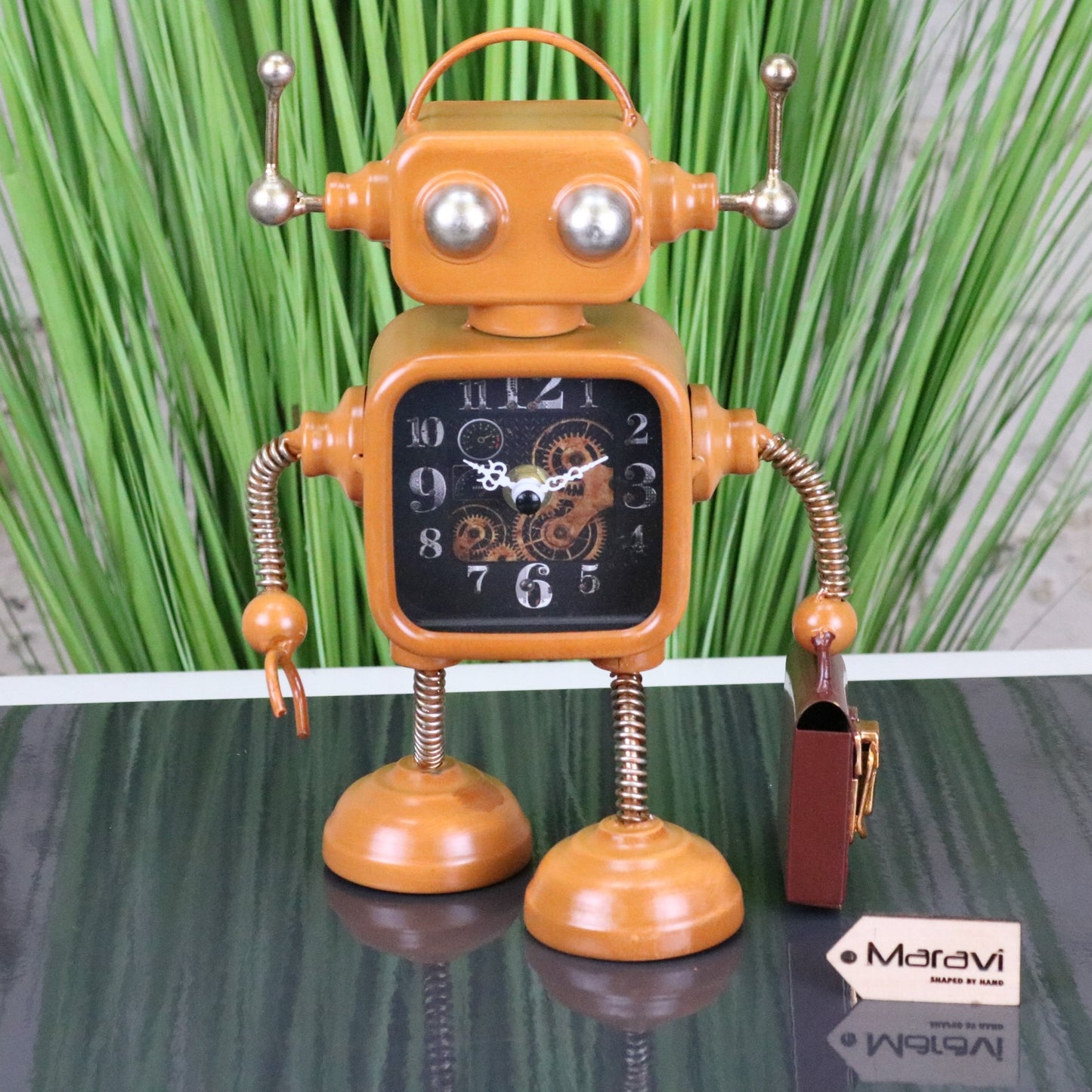 Lavira Desk Robot Clock Freestanding - Front View