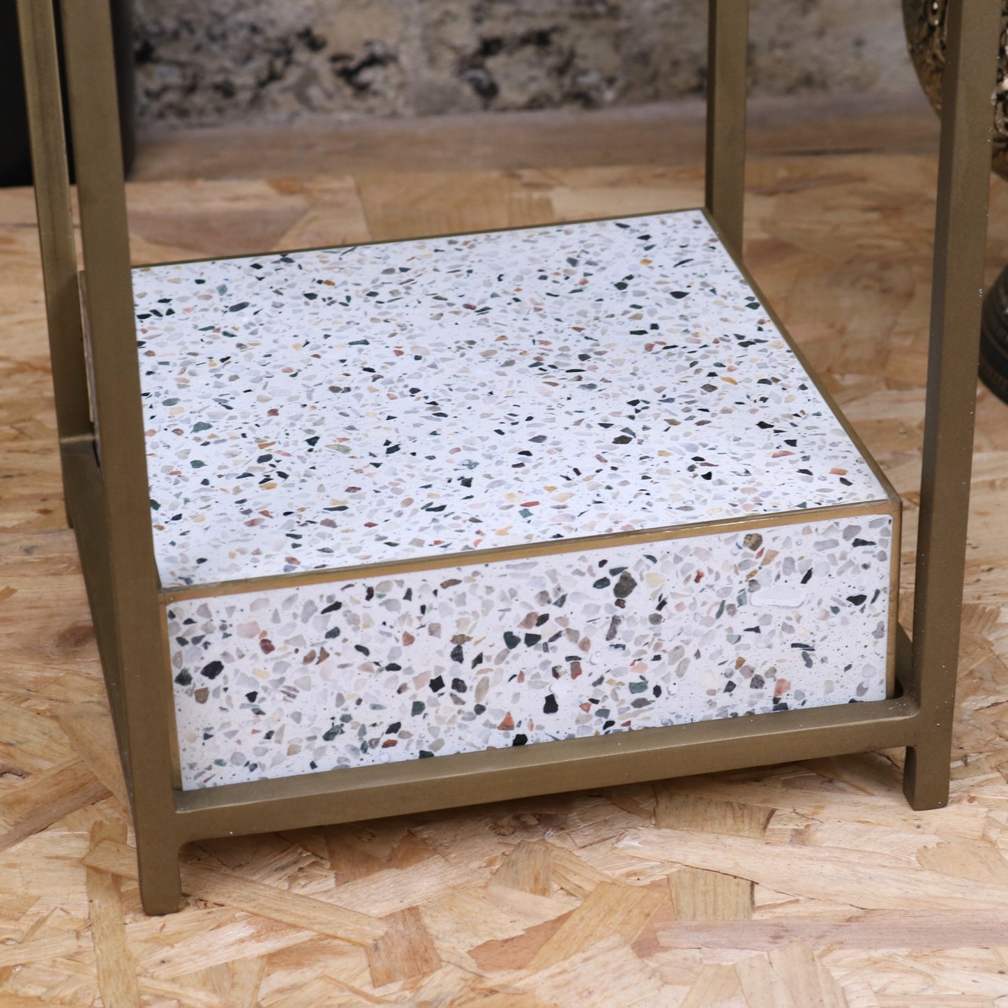 Lira Terrazzo Side Table - Closeup of Base