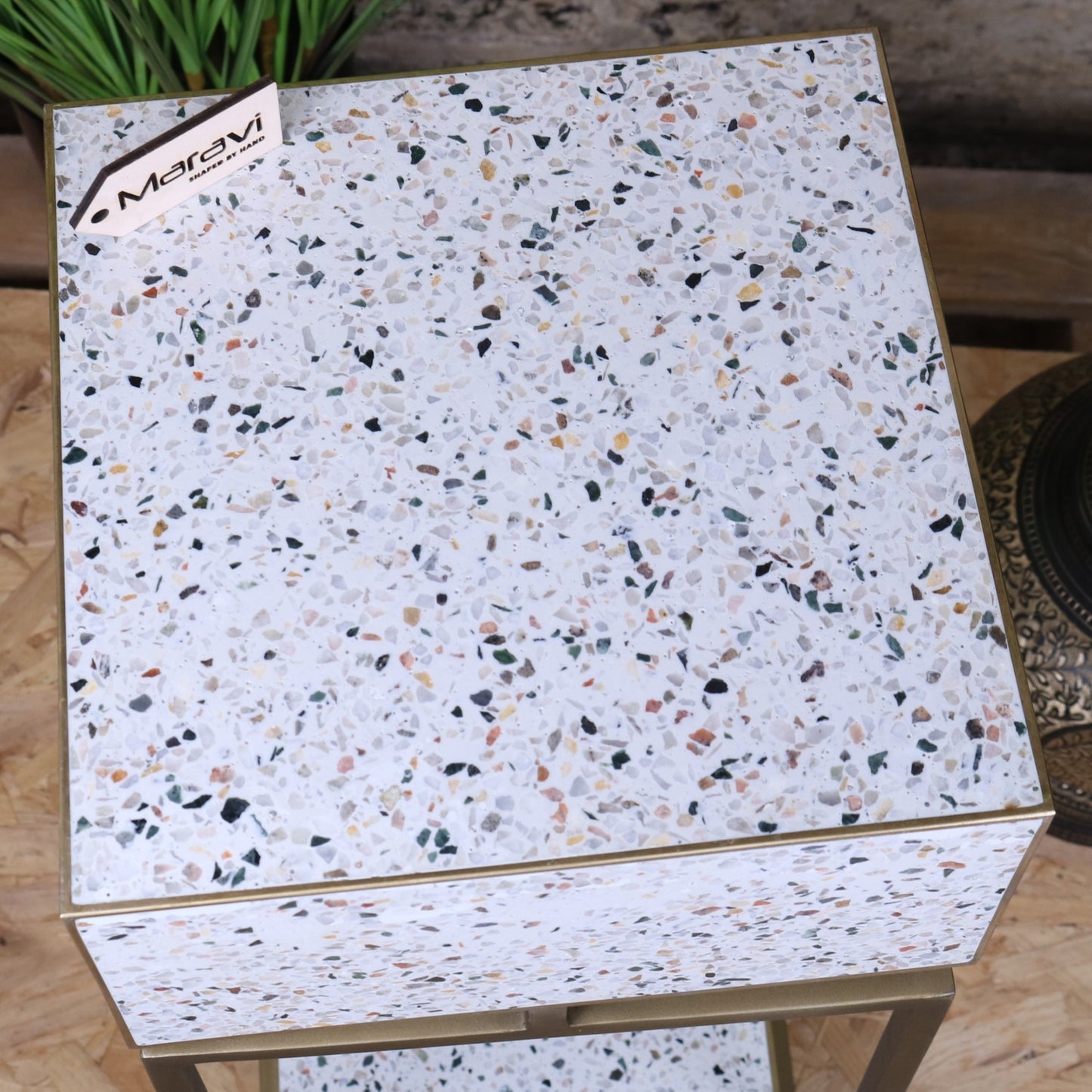 Lira Terrazzo Side Table - Top View